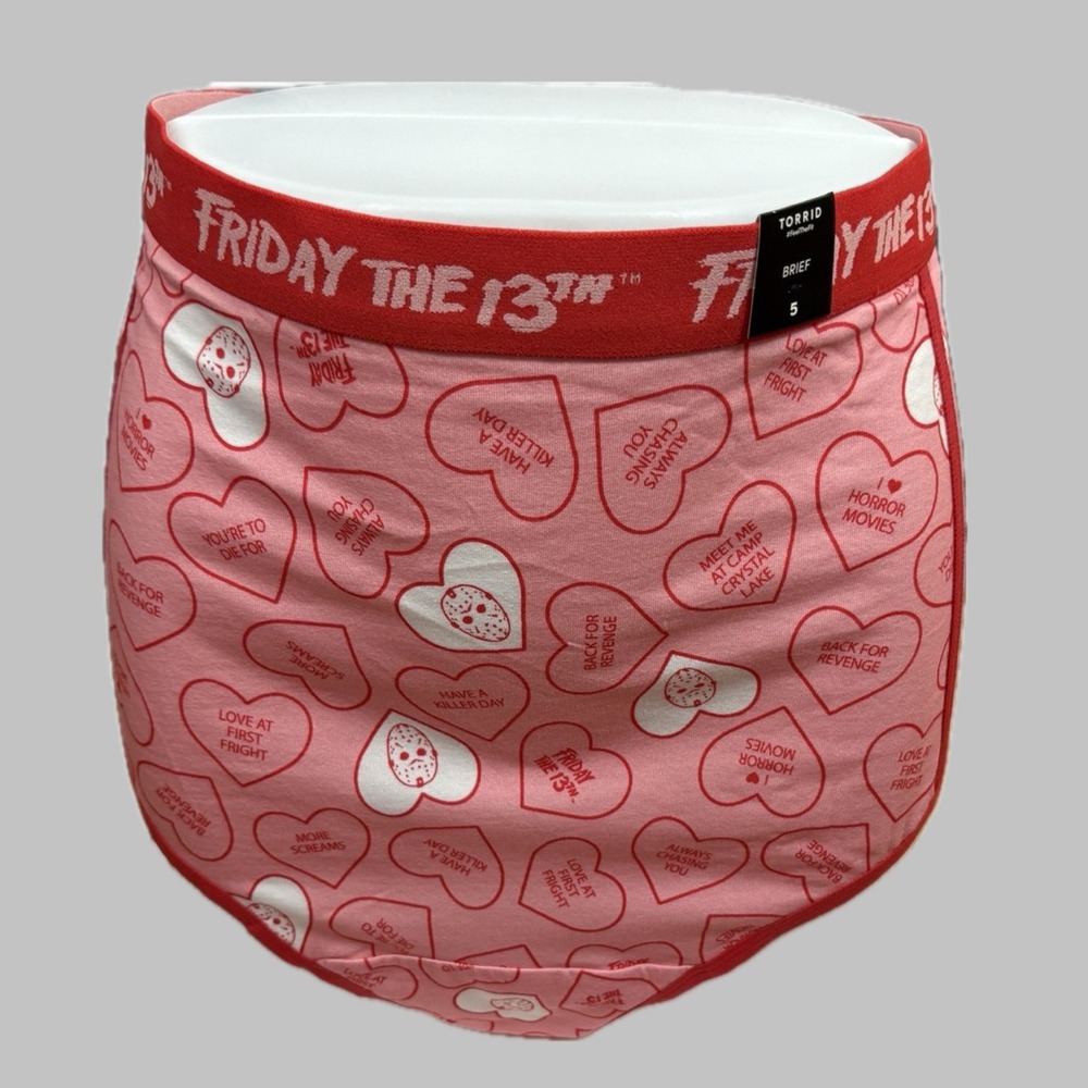 Torrid 5X Pink Cotton Horrorcore Friday the 13th Jason Voorhees Brief Panties